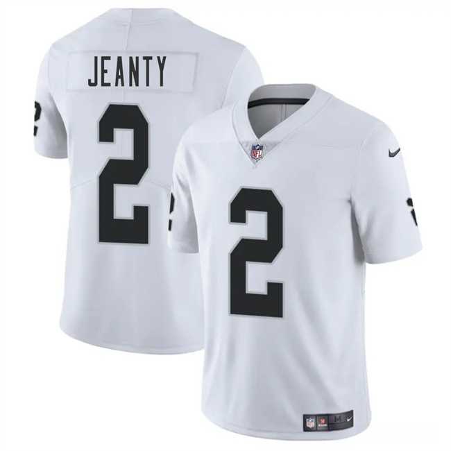 Men & Women & Youth Las Vegas Raiders #2 Ashton Jeanty White 2025 Draft Vapor Untouchable Limited Stitched Jersey